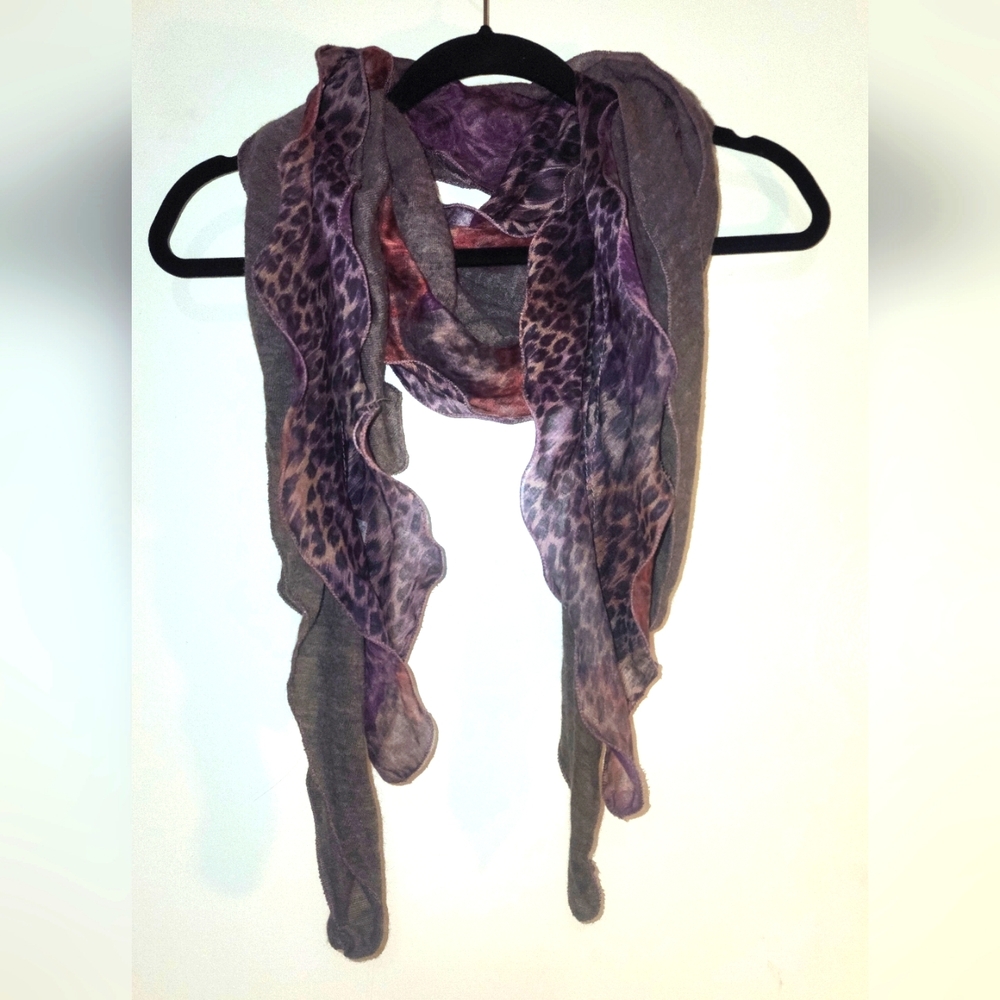 ADO Wrap Ruffle Scarf Coffee Leopard All Dec'd Out Is A Premier ADO Distributor